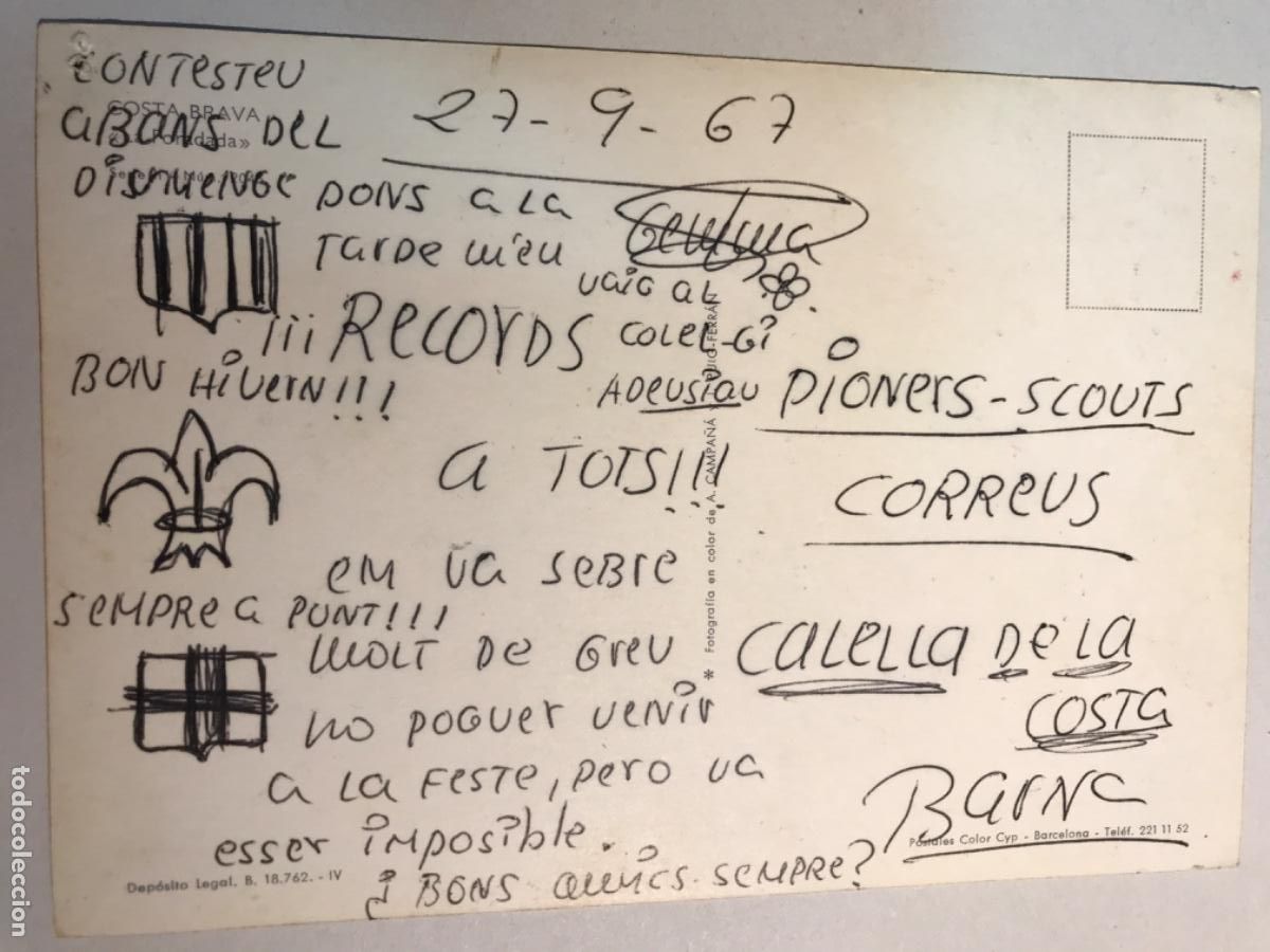 Postales: POSTAL. Costa brava. Pioners scouts