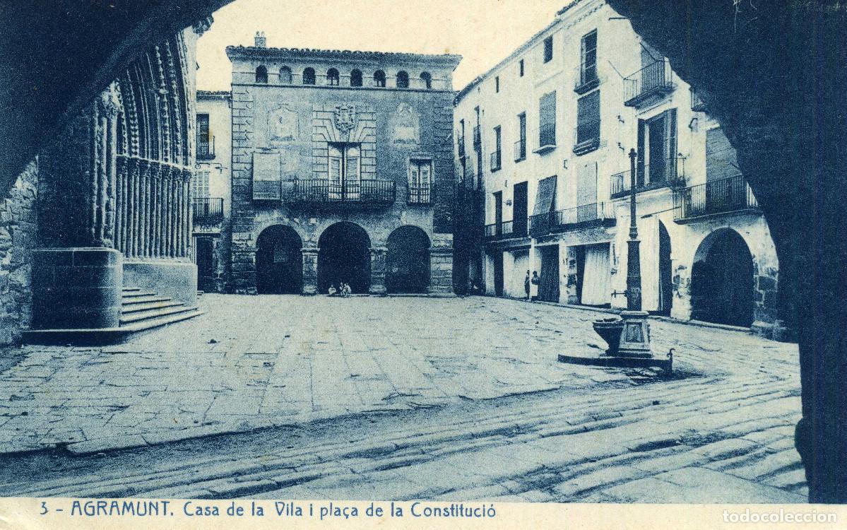 Postales: AGRAMUNT - CASA DE LA VILA I PLA&Ccedil;A DE LA CONSTITUCIO - Foto 1