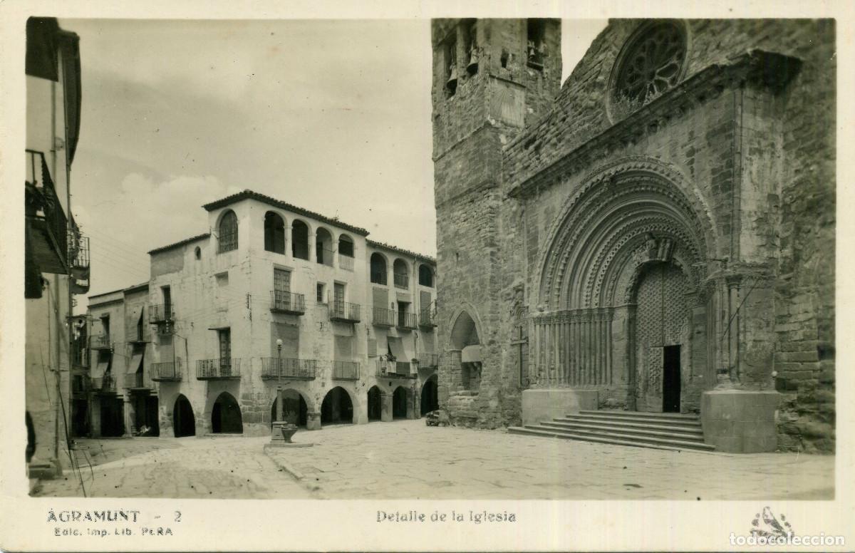 Postales: AGRAMUNT - DETALLE DE LA IGLESIA - Foto 1