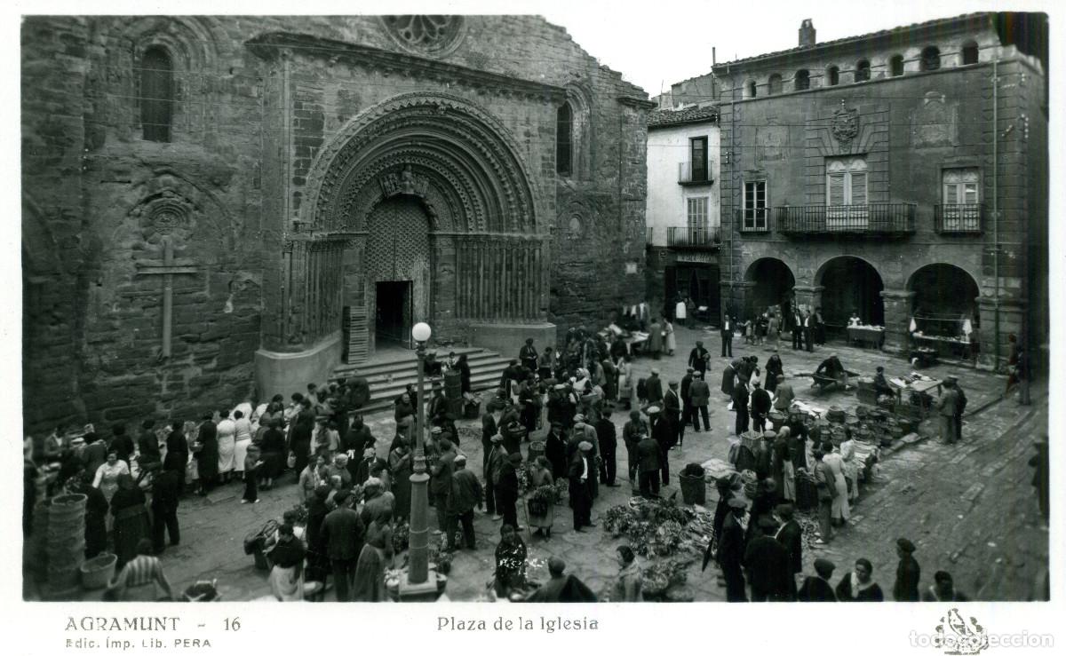 Postales: AGRAMUNT - PLAZA DE LA IGLESIA - Foto 1