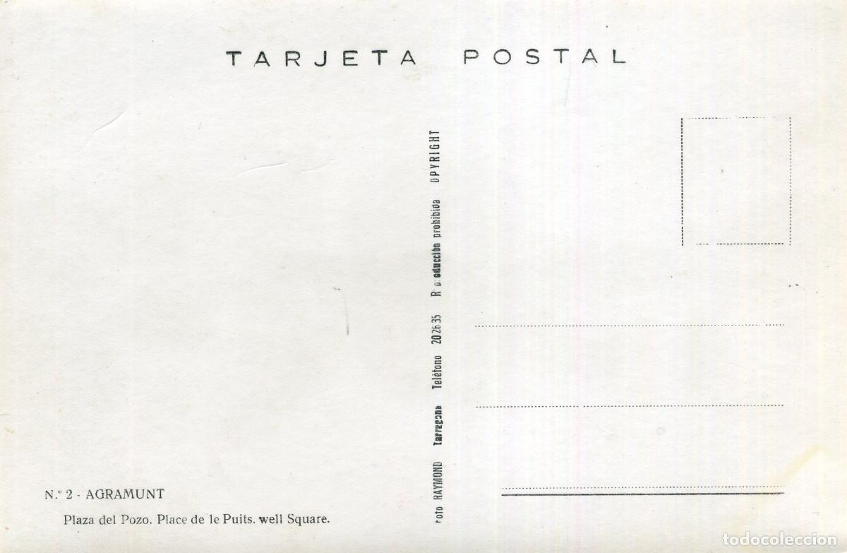 Postales: AGRAMUNT - PLAZA DEL POZO - Foto 2