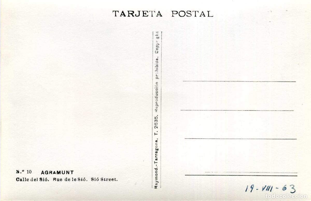 Postales: AGRAMUNT - CALLE DEL SIO - Foto 2