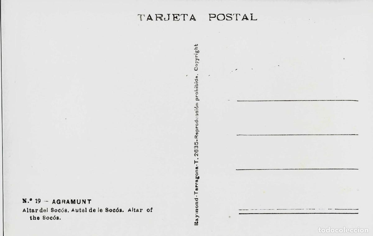 Postales: AGRAMUNT - ALTAR DEL SOCOS - Foto 2