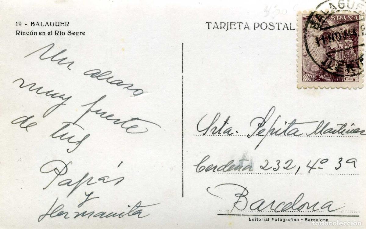 Postales: BALAGUER - RINCON EN EL RIO SEGRE - Foto 2