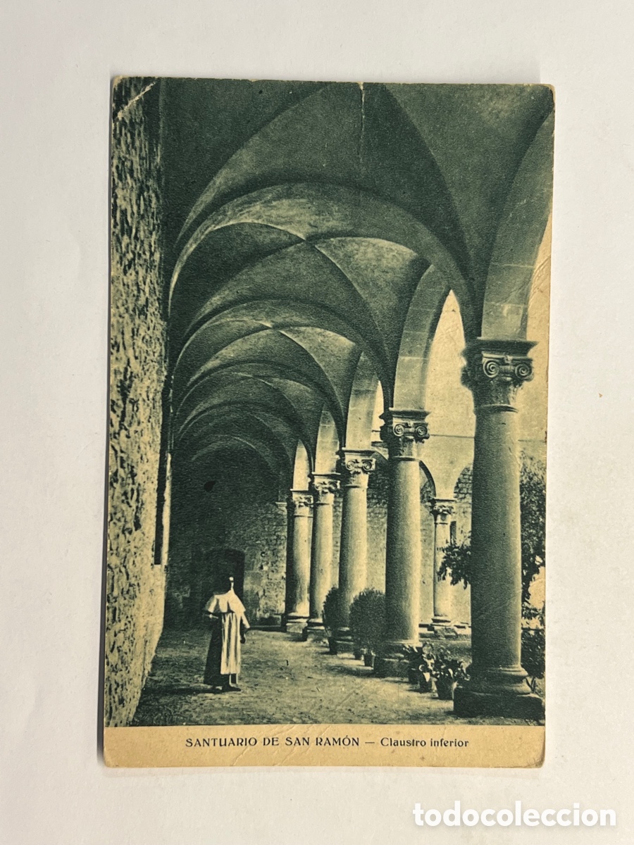 Postales: LERIDA. Postal Santuario de San Ramon. Claustro Interior. Huecograbado Mumbru (h.1920?) S/C