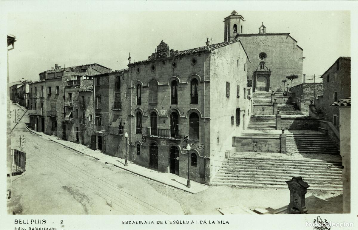 Postales: BELLPUIG - ESCALINATA DE L&acute; IGLESIA - Foto 1
