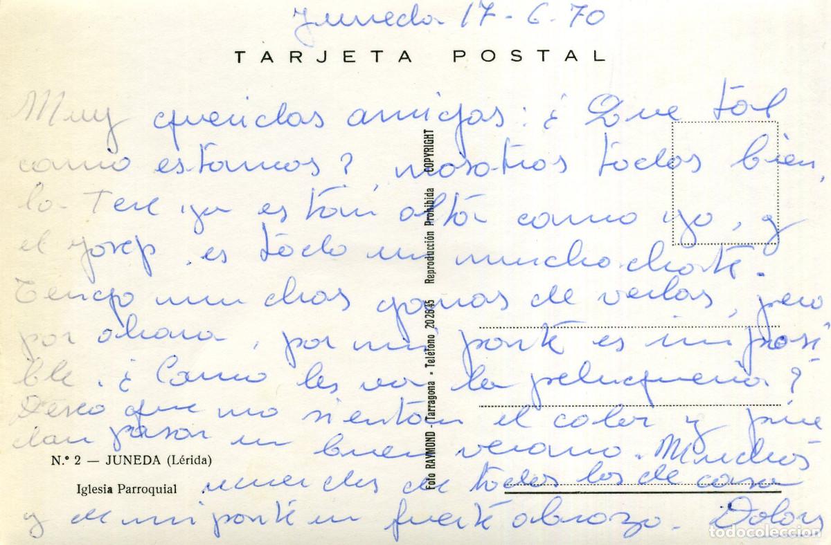 Postales: JUNEDA - ESGLESIA PARROQUIAL - Foto 2