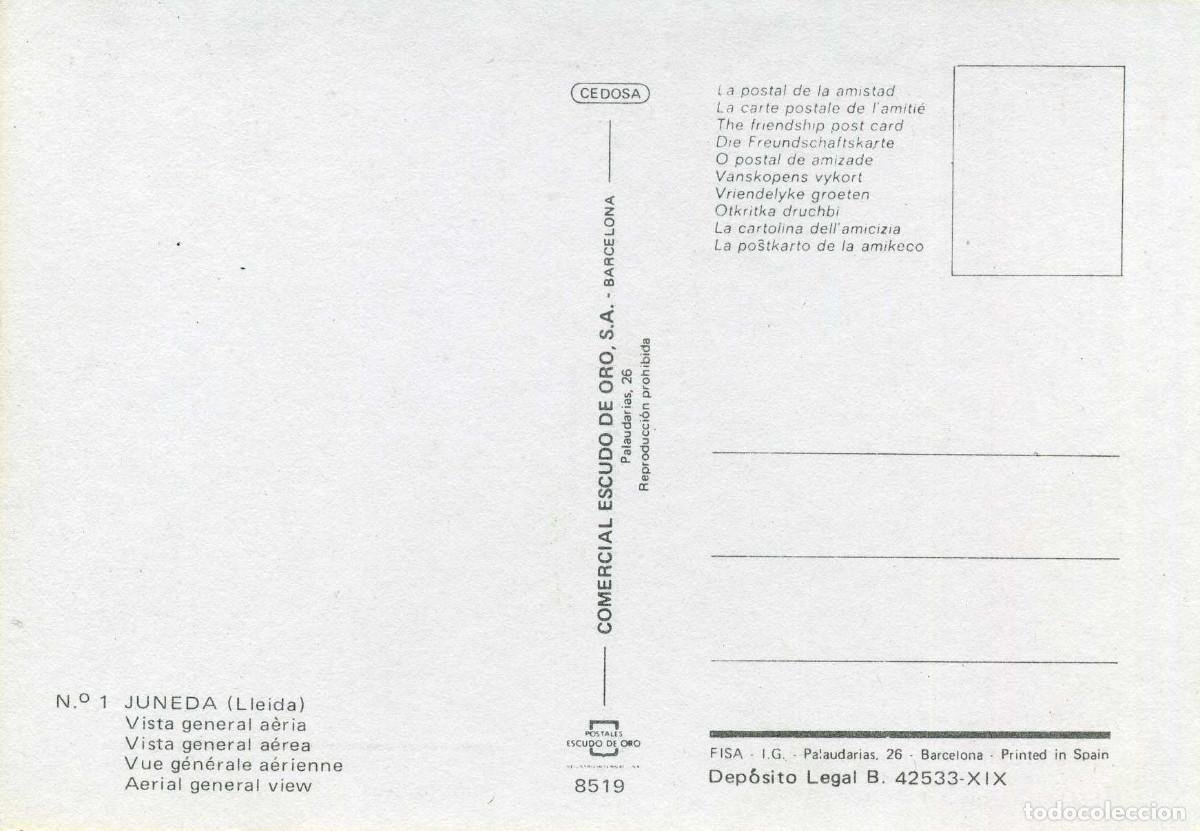 Postales: JUNEDA - VISTA GENERAL AERIA - Foto 2