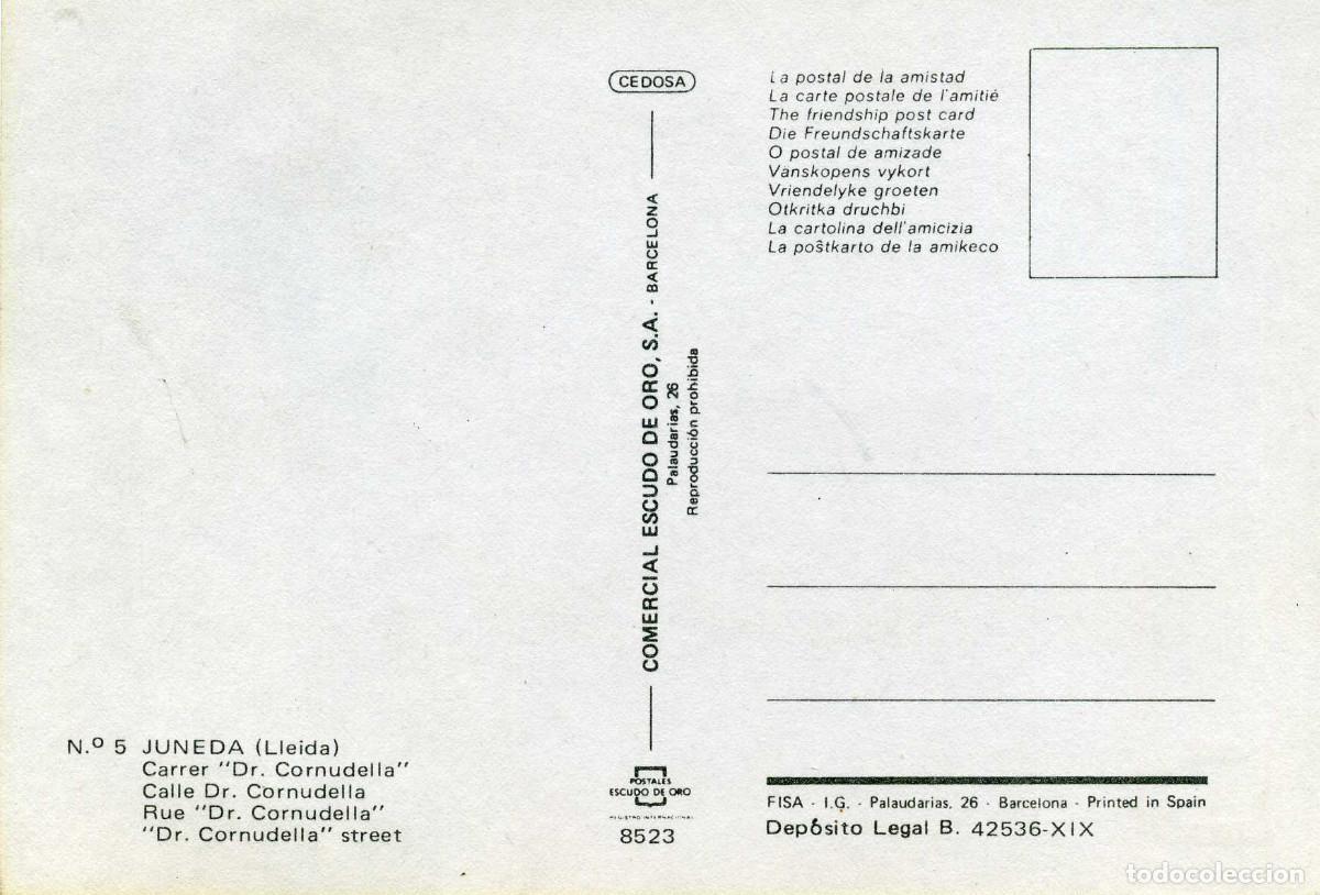 Postales: JUNEDA - CARRER DR.CORNUDELLA - Foto 2