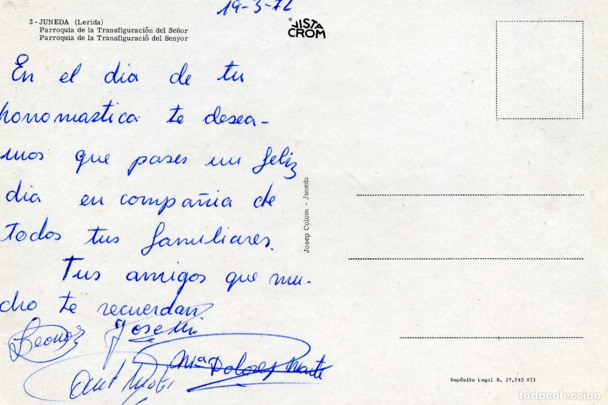 Postales: JUNEDA - PARROQUIA DE JUNEDA - Foto 2
