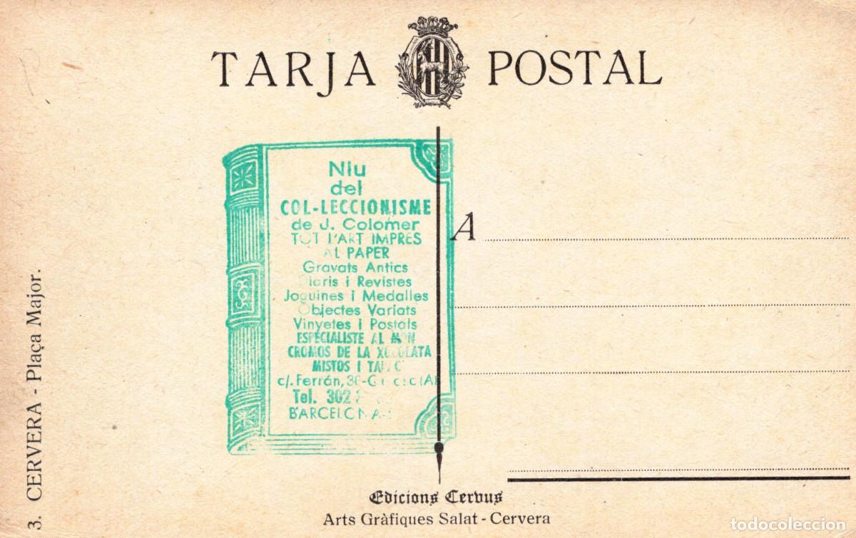 Postales: CERVERA - PLASSA MAJOR - Foto 2