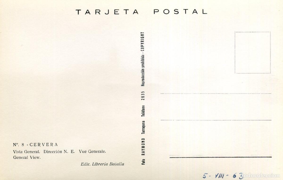 Postales: CERVERA - VISTA GENERAL - Foto 2