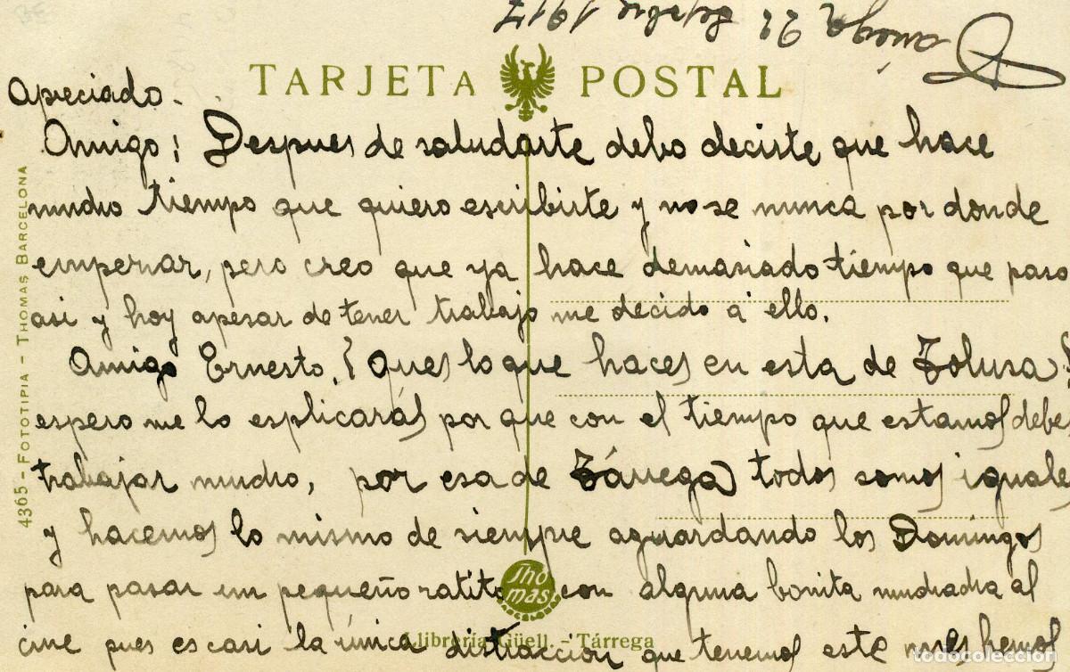 Postales: T&Aacute;RREGA - CARRETERA DE VERD&Uacute; - Foto 2