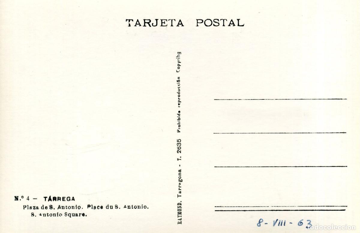 Postales: TARREGA - PLAZA DE SAN ANTONIO - Foto 2