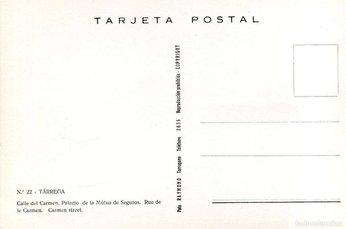 Postales: TARREGA - CALLE DEL CARMEN - Foto 2