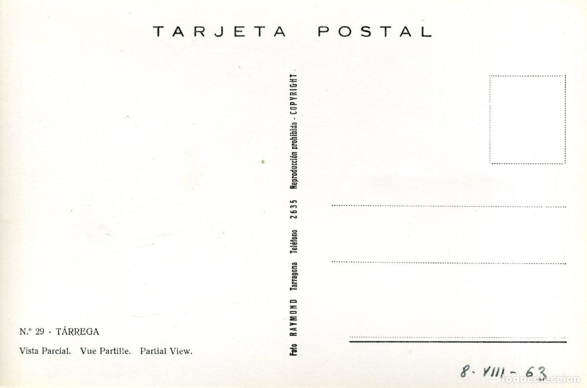 Postales: TARREGA - VISTA PARCIAL - Foto 2