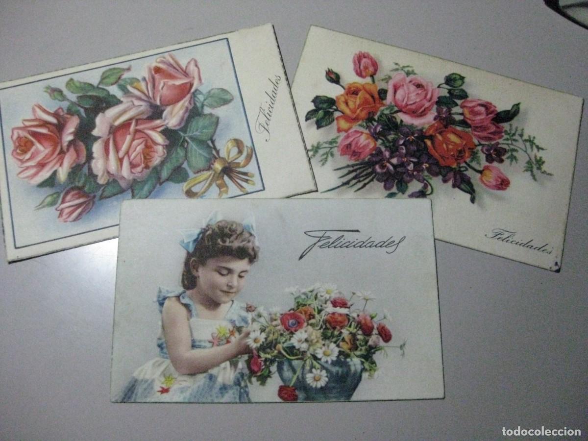 Postales: TRES POSTALES ANTIGUAS DE FLORES
