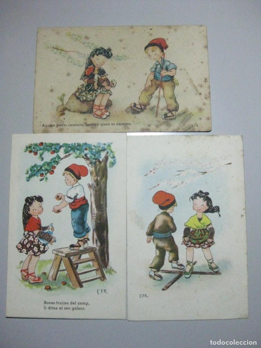 Postales: TRES POSTALES ANTIGUAS PAREJAS DE CATALANES ILUSTRADAS POR E.F.R.