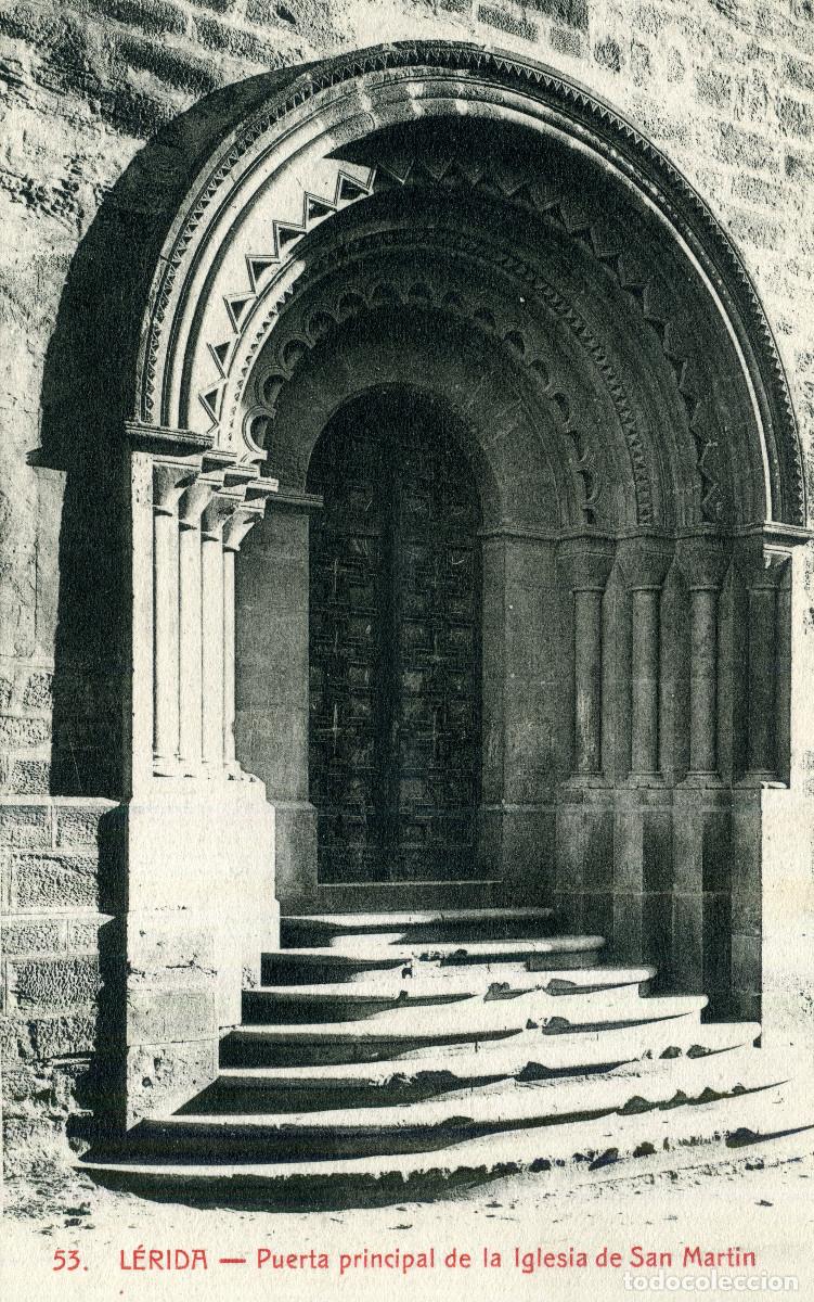 Postales: LERIDA - PUERTA PRINCIPAL DE LA IGLESIA DE SAN MARTIN