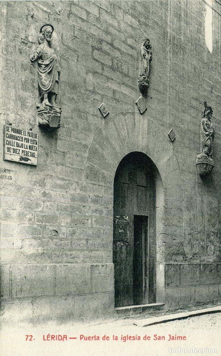 Postales: LERIDA - PUERTA DE LA IGLESIA DE SAN JAIME