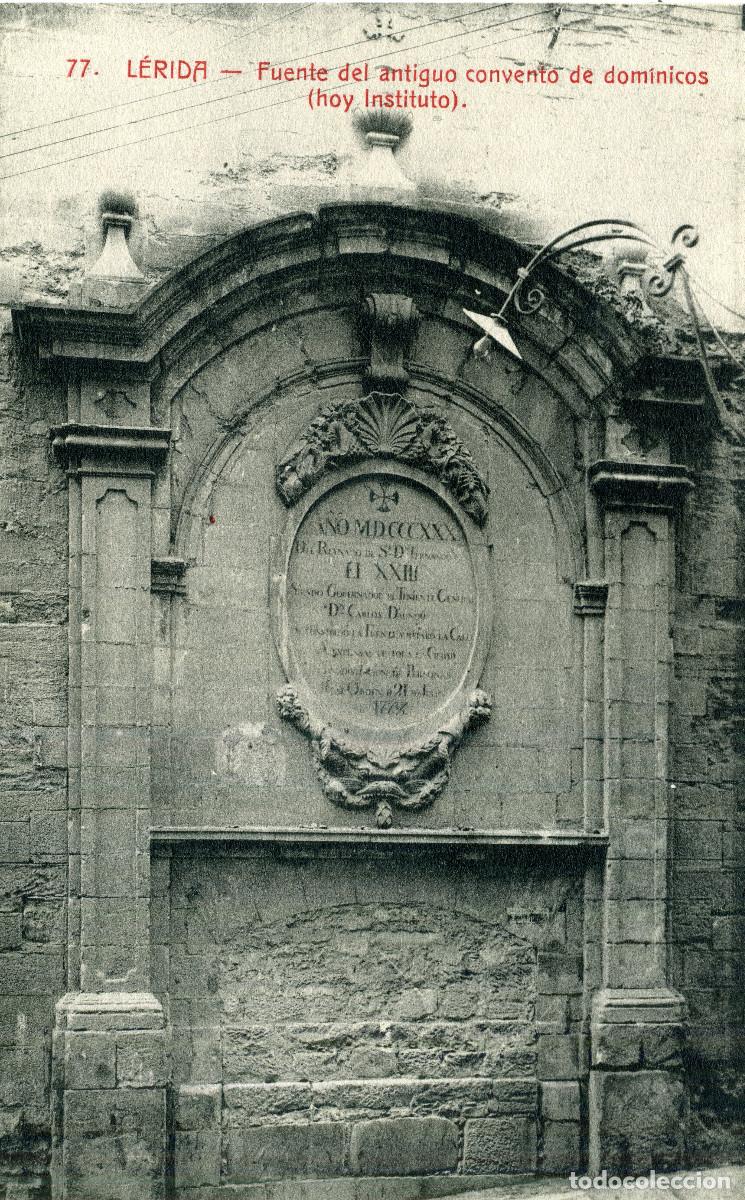 Postales: LERIDA - FUENTE DEL ANTIGUO CONVENTO DE DOM&Iacute;NICOS