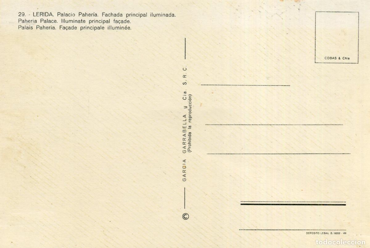 Postales: LERIDA - PALACIO PAHER&Iacute;A - Foto 2