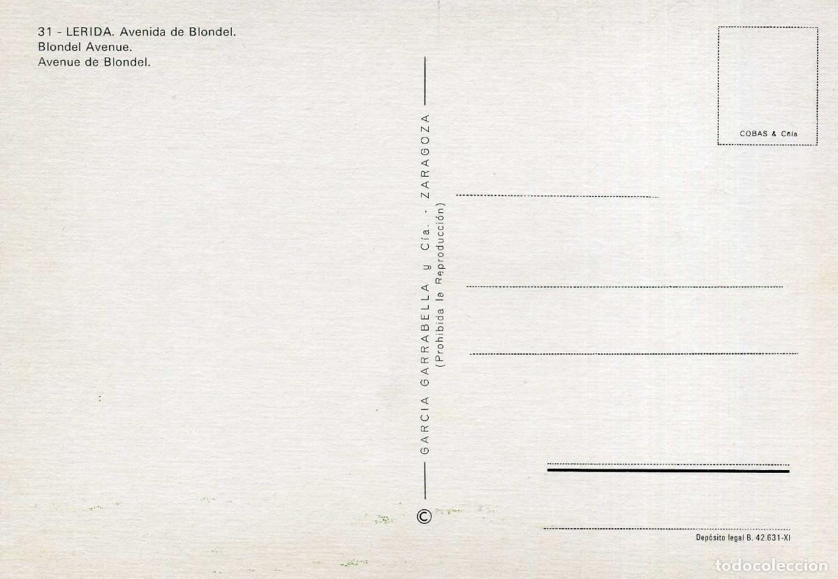Postales: LERIDA - AVENIDA BLONDELL - Foto 2