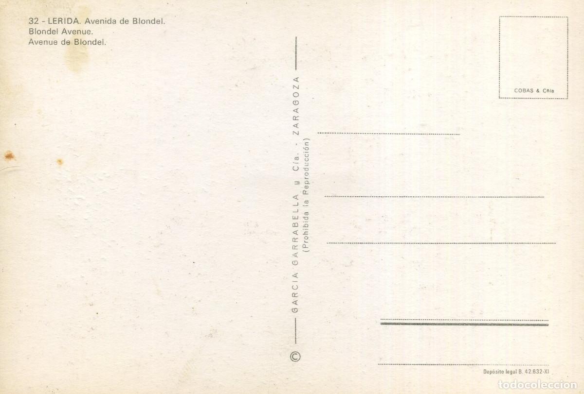 Postales: LERIDA - AVENIDA BLONDELL - Foto 2