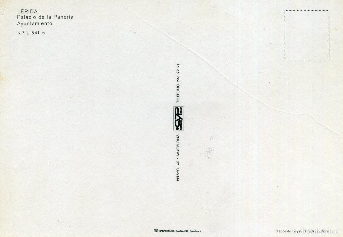 Postales: LERIDA - PALACIO DE LA PAHER&Iacute;A - Foto 2