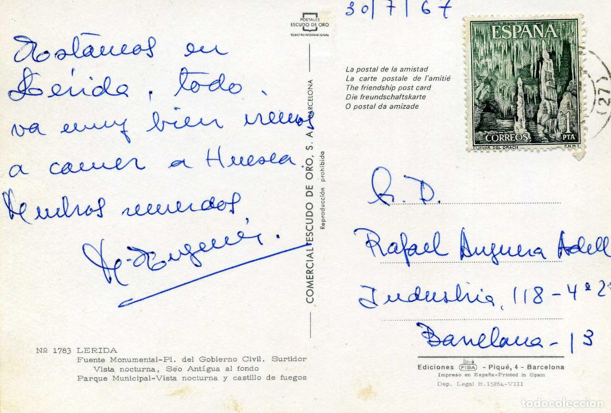 Postales: LERIDA - FUENTE MONUMENTAL - Foto 2