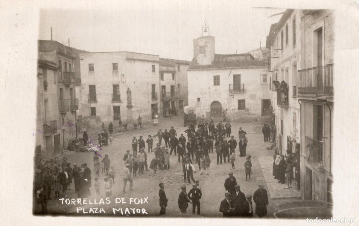Postales: TORRELLAS DE FOIX. PLAZA MAYOR. FOTO CANUT