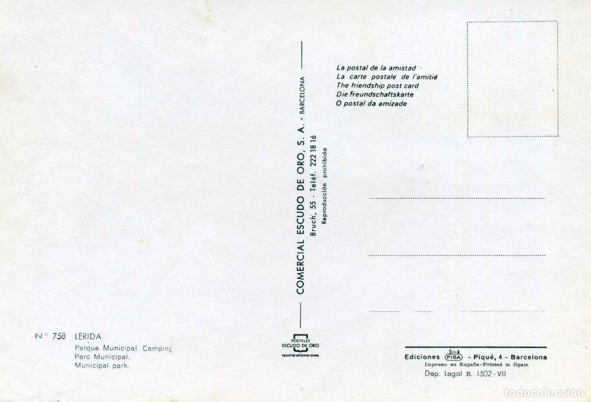 Postales: LLEIDA - PARC MUNICIPAL - Foto 2