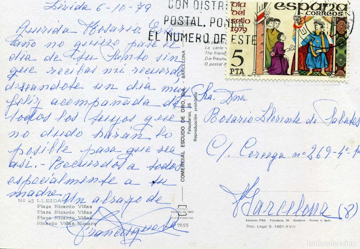 Postales: LLEIDA - PLA&Ccedil;A RICARDO VI&Ntilde;AS - Foto 2