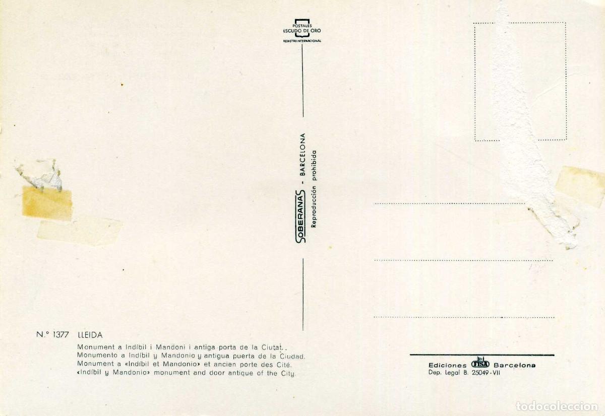 Postales: LLEIDA - MONUMENT A INDIBIL I MANDONI - Foto 2