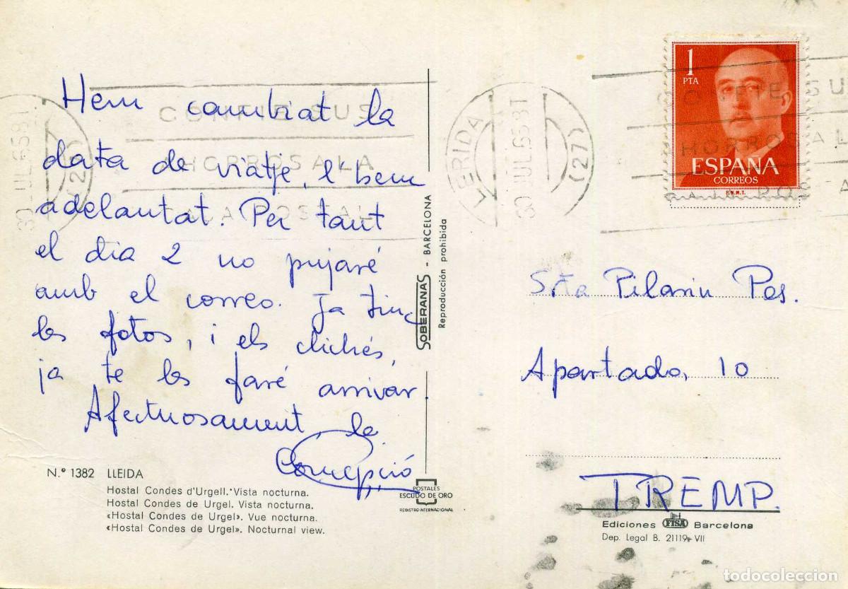 Postales: LLEIDA - HOSTAL CONDES D&acute;URGELL - Foto 2
