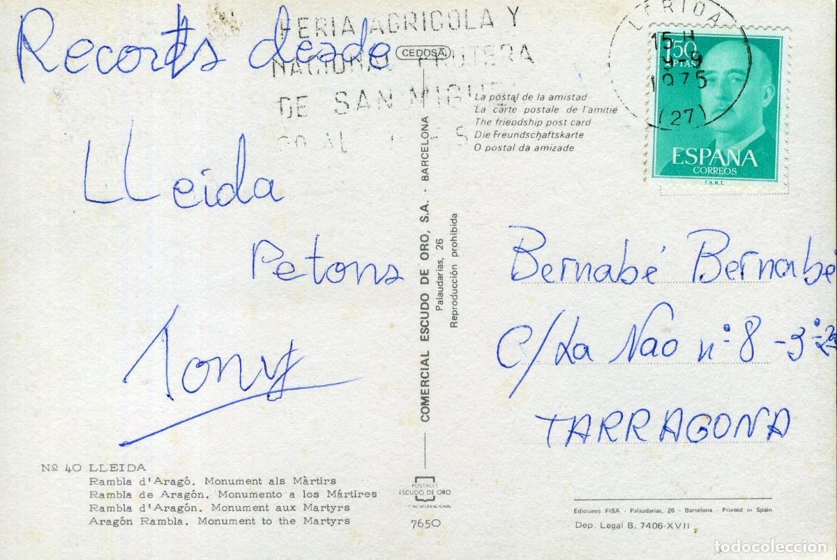 Postales: LLEIDA - RAMBLA D&acute;ARAG&Oacute; - Foto 2