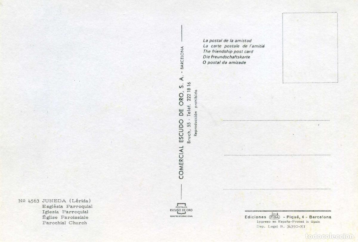 Postales: JUNEDA - ESGLESIA PARROQUIAL - Foto 2