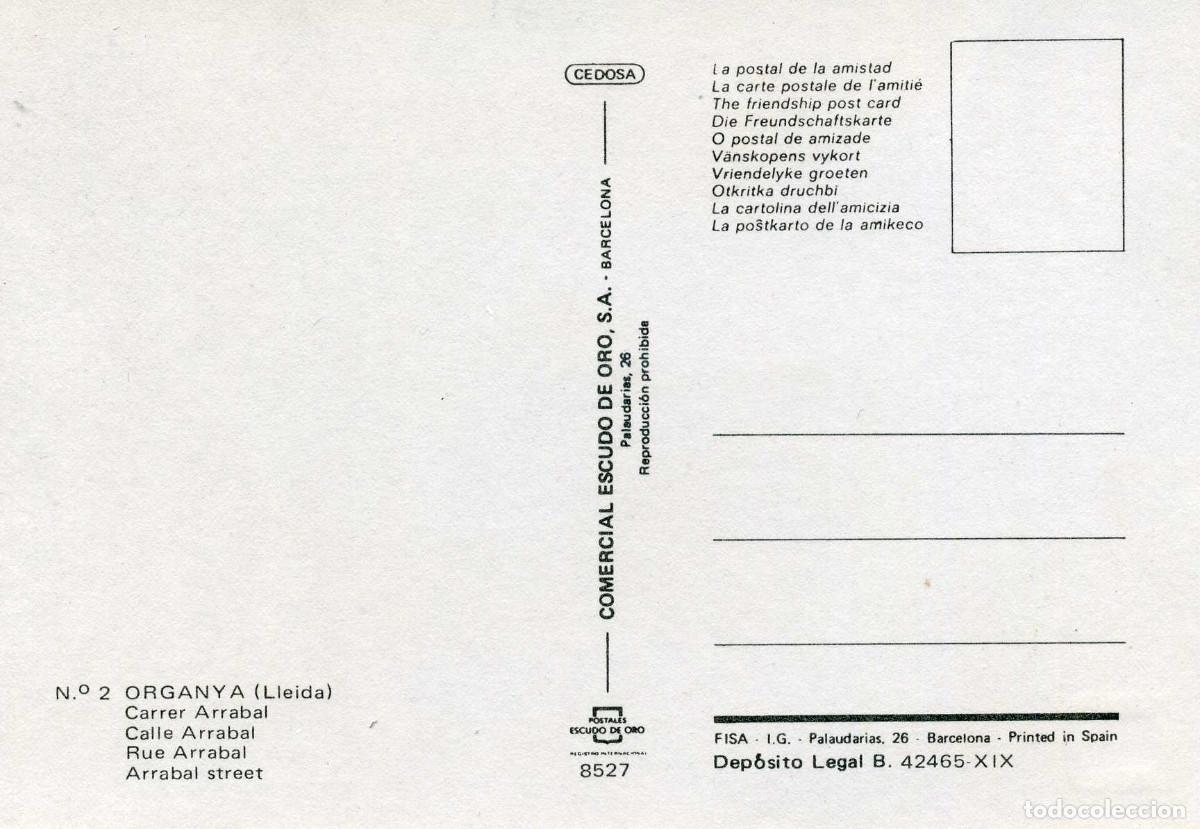 Postales: ORGANYA - CARRER ARRABAL - Foto 2