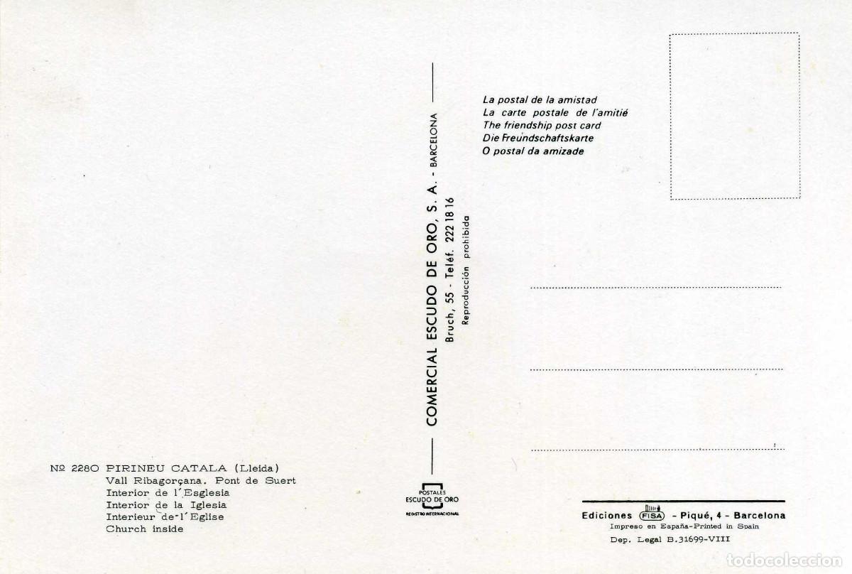 Postales: PONT DE SUERT - INTERIOR DE L&acute; ESGLESIA - Foto 2
