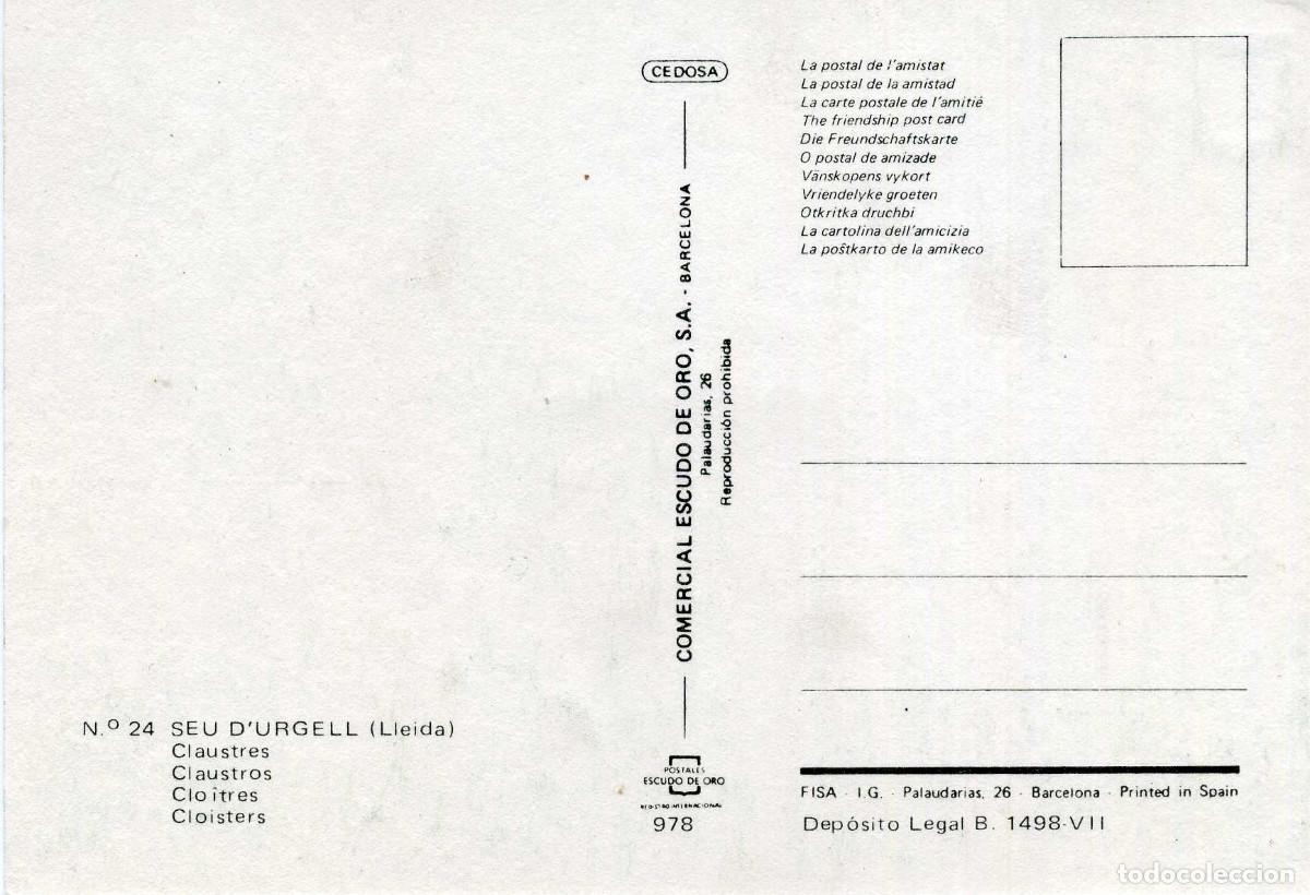 Postales: SEO D&acute;URGELL - CLAUSTRES - Foto 2