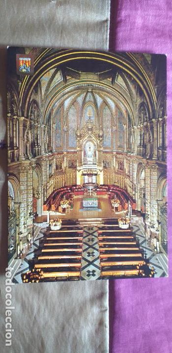 Postais: CATALU&Ntilde;A-RV-150X105MM-BARCELONA-MONTSERRAT-INTERIOR DE LA BASILICA