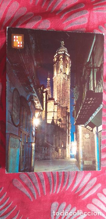 Postais: CATALU&Ntilde;A-RVI-150X105MM-BARCELONA-BARRIO GOTICO-NOCTURNA