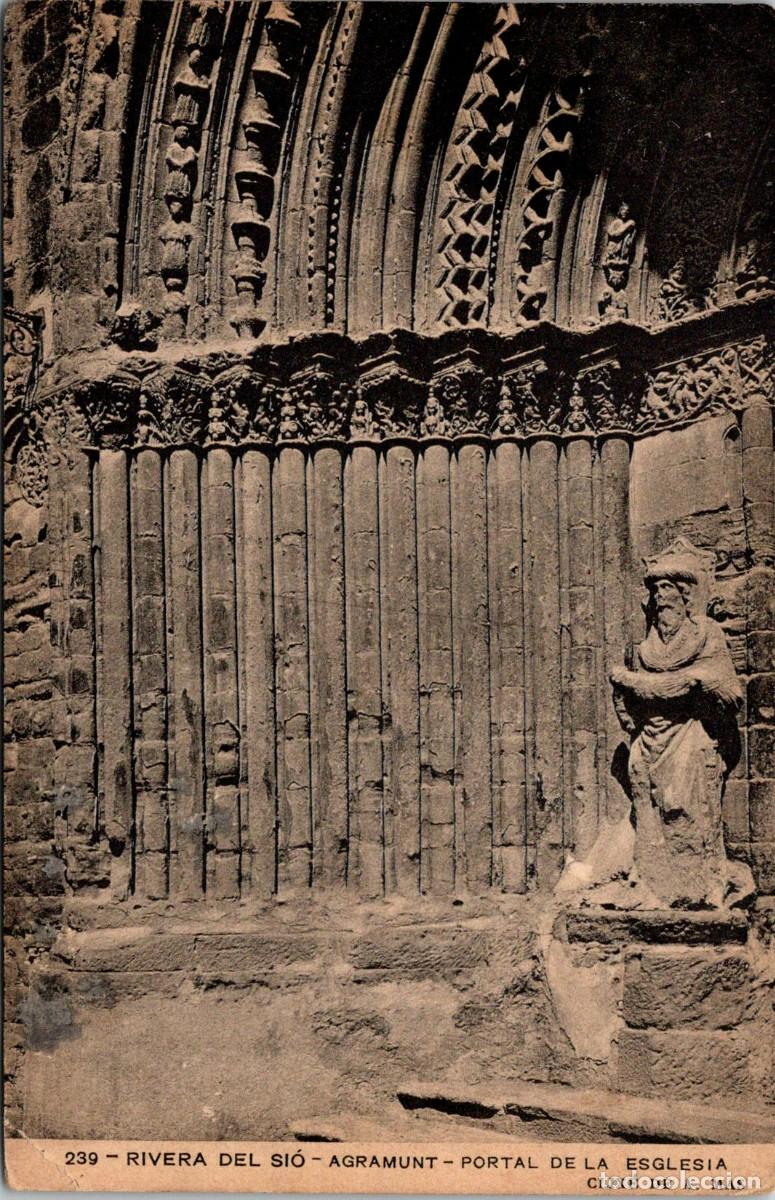 Postales: Rivera del Si&oacute; 239 -Agramunt-Portal de la Esglesia - Associaci&oacute; Protectora de la Ensenyansa + Sello