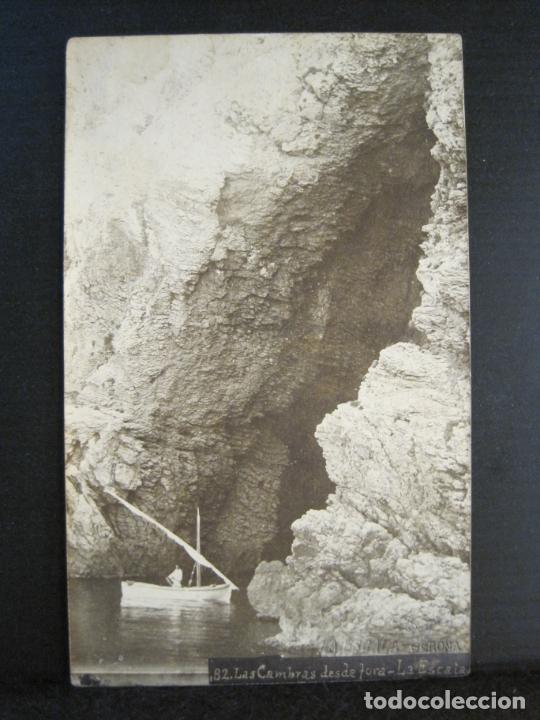 Cartes Postales: LA ESCALA-LAS CAMBRAS DESDE FORA-SELLO EN SECO ESQUIROL-FOTOGRAFICA-POSTAL ANTIGUA-(102.957)