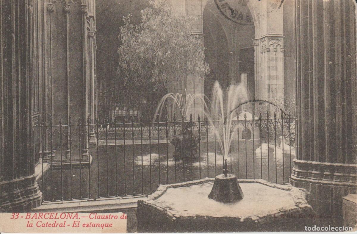Postales: (33) BARCELONA . CLAUSTRO DE LA CATEDRAL. EL ESTANQUE - Foto 1