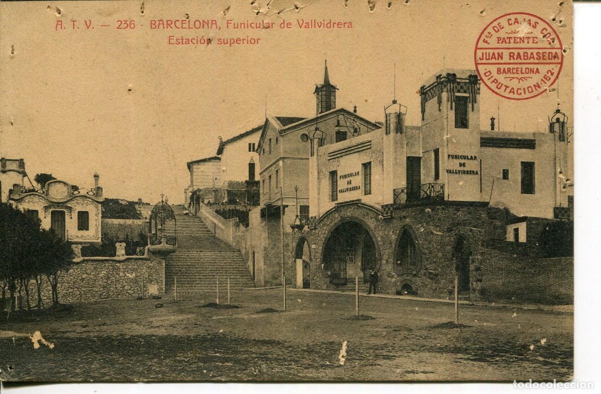 Postkarten: BARCELONA-VALLVIDRERA FUNICULAR-ESTACI&Oacute;N SUPERIOR- A.T.V. N&ordm; 236 (PUBLICIDAD)