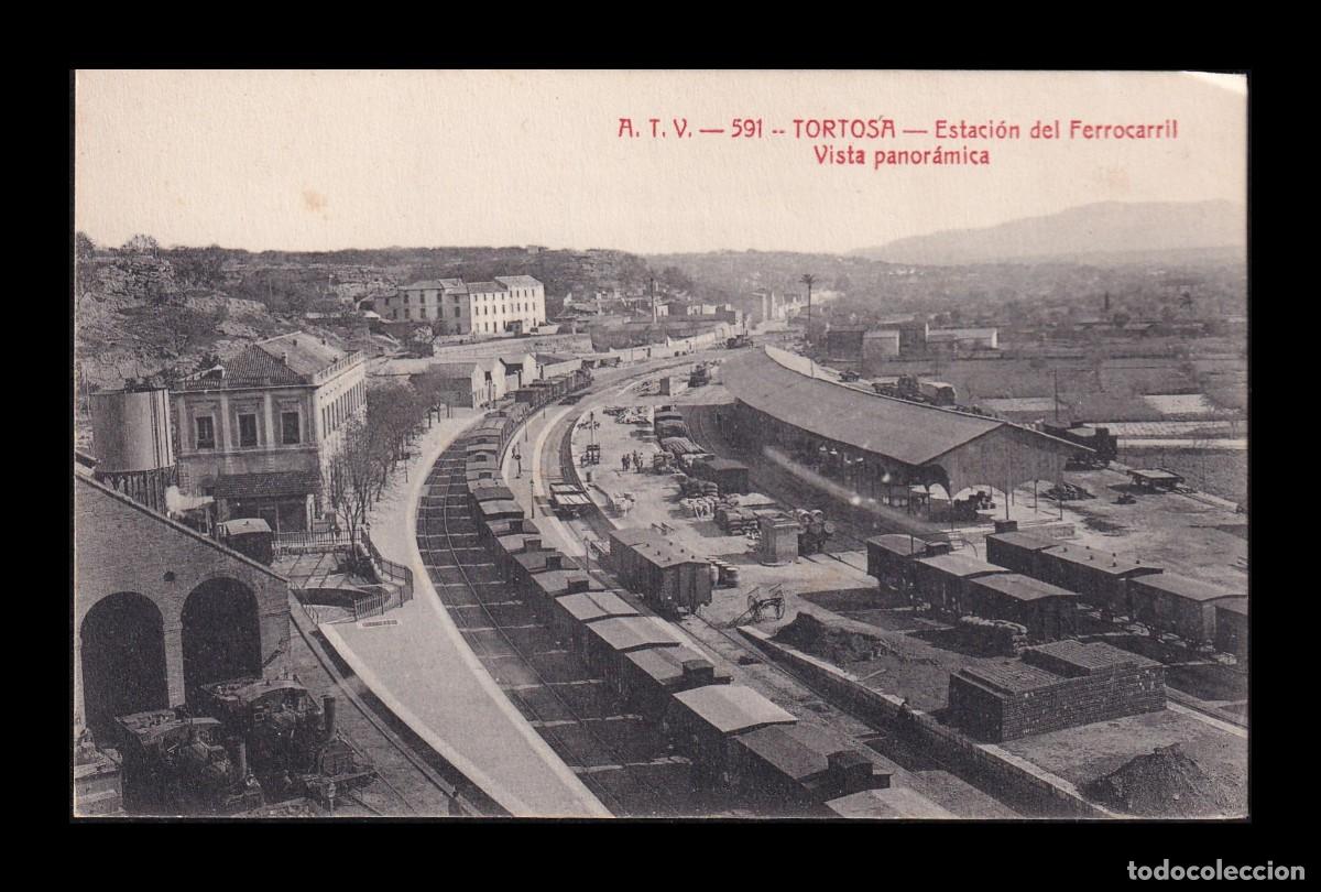 Postkarten: Antigua Postal Tortosa Estaci&oacute;n del Ferrocarril Vista Panor&aacute;mica