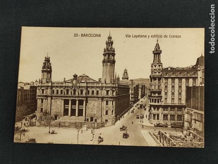 Postales: POSTAL - BARCELONA - VIA LAYETANA Y EDIFICIO DE CORREOS - - Foto 1