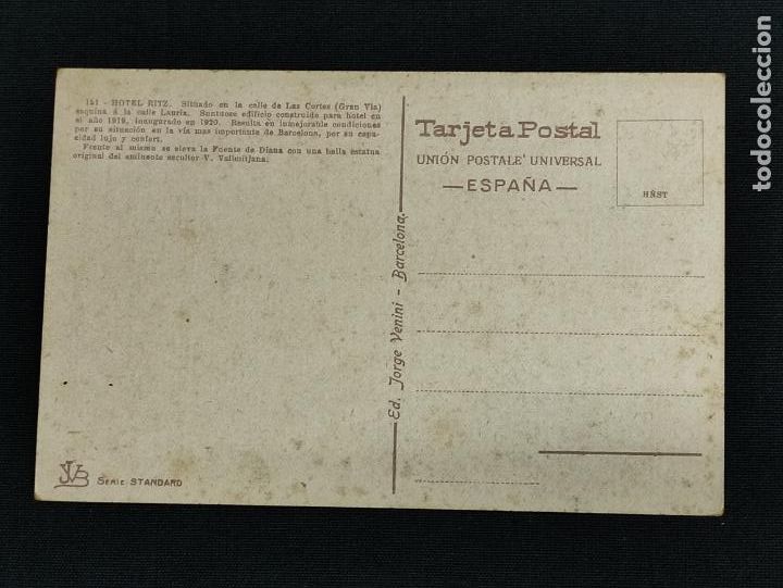 Postales: POSTAL - BARCELONA - HOTEL RITZ - - Foto 2
