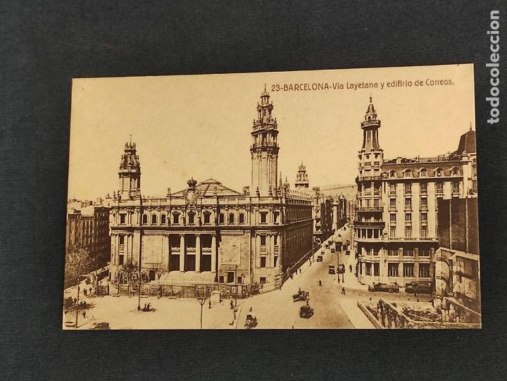 Postales: POSTAL - BARCELONA - VIA LAYETANA Y EDIFICIO DE CORREOS - - Foto 1
